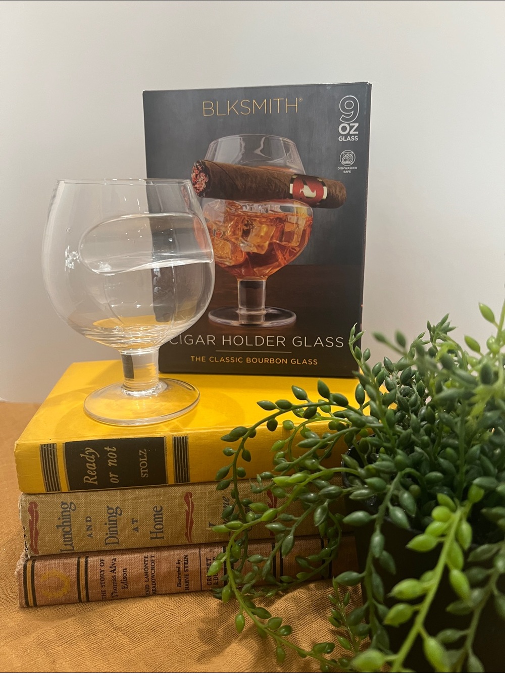 BLKSMITH Clear Bourbon 9 oz Cigar-Holder Glass - Clear glass NIB